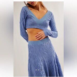 Free People Oakley set skirt and top blue size S